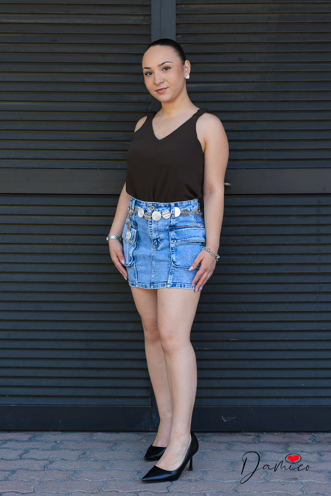 Gonna cargo di jeans