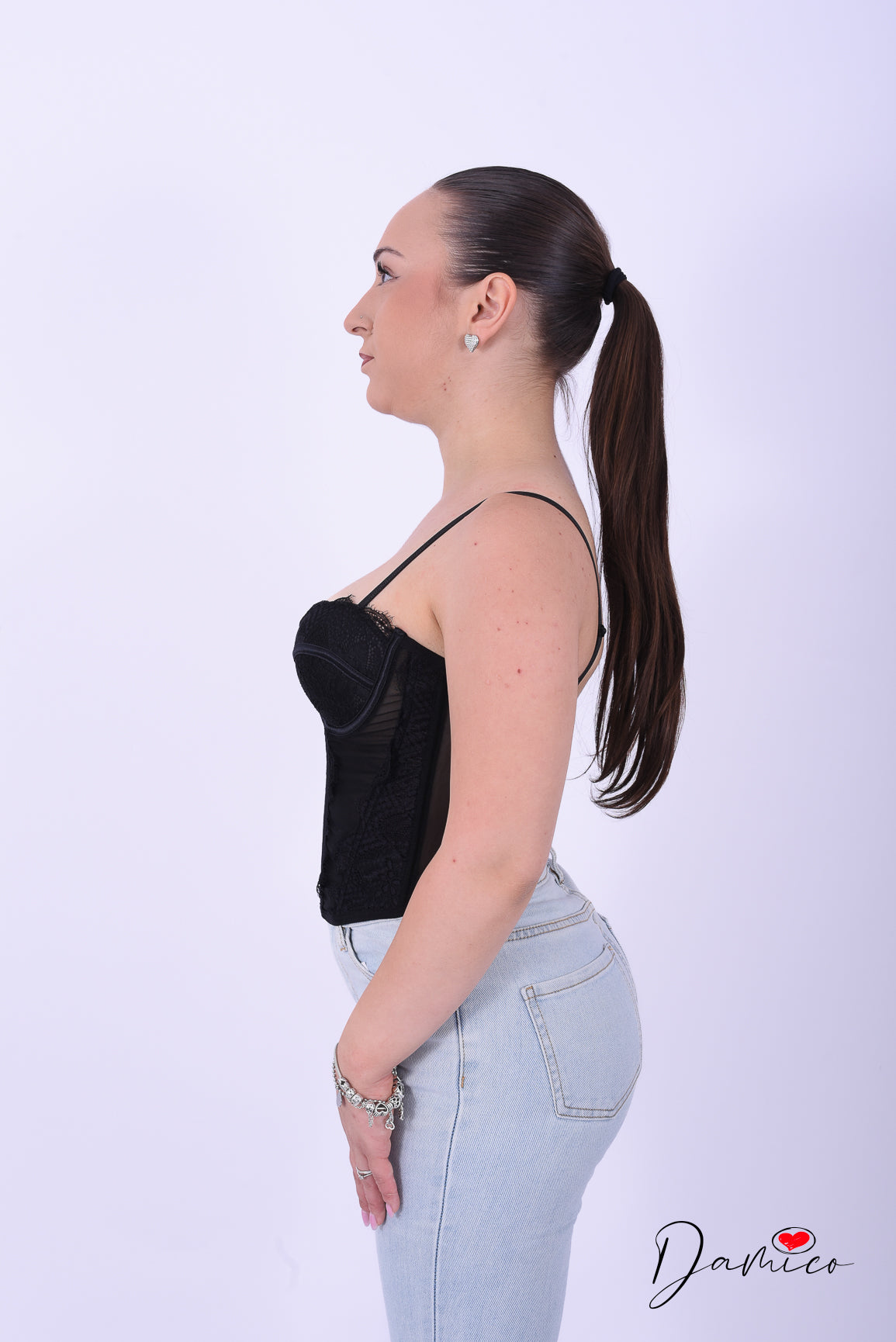 Corsetto semitrasparenze in pizzo