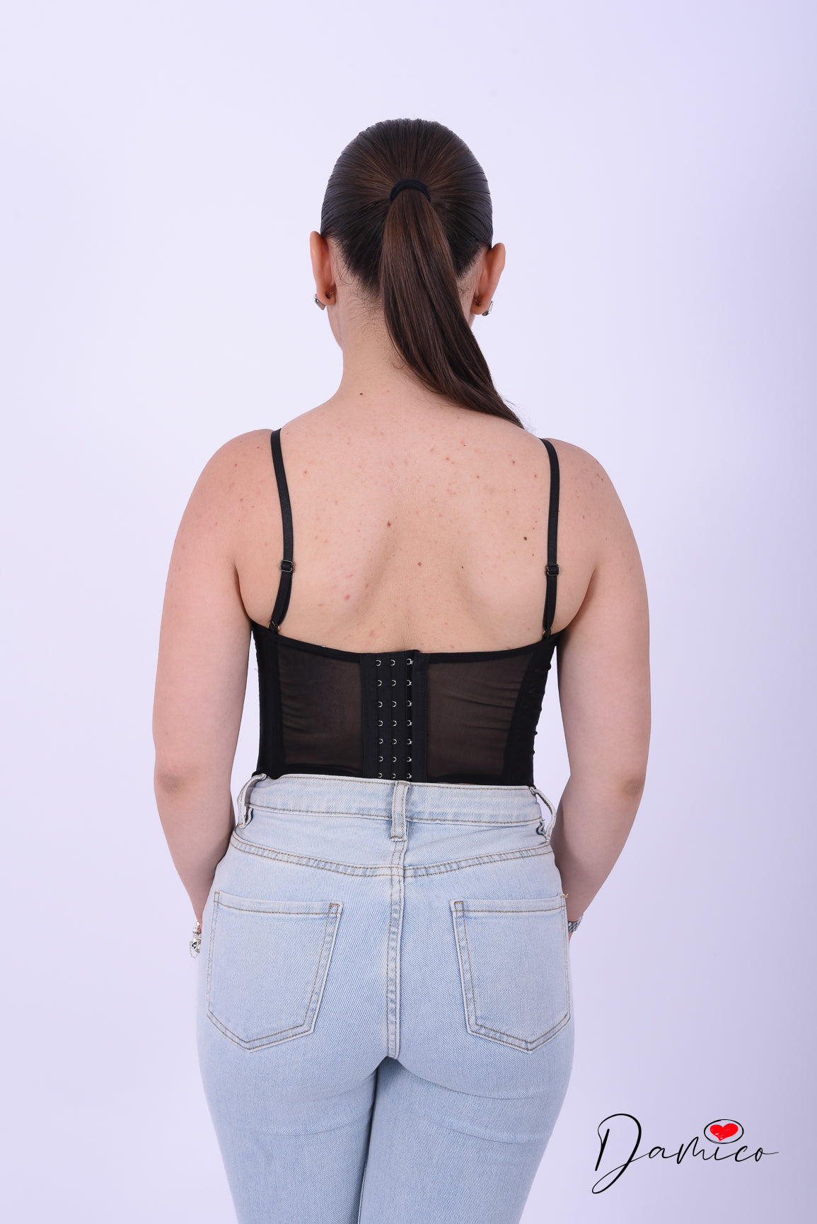 Corsetto semitrasparenze in pizzo