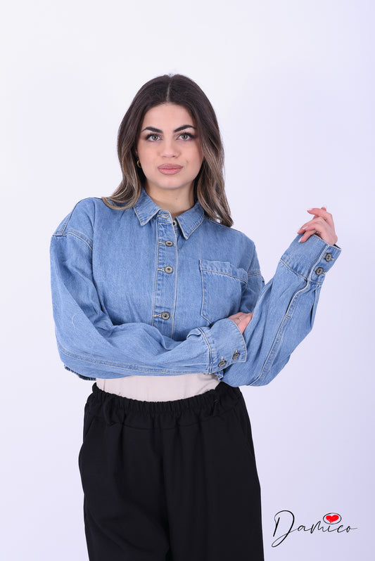 Giubbotto di jeans colletto