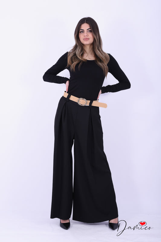 Pantapalazzo doppia pinces con cintura