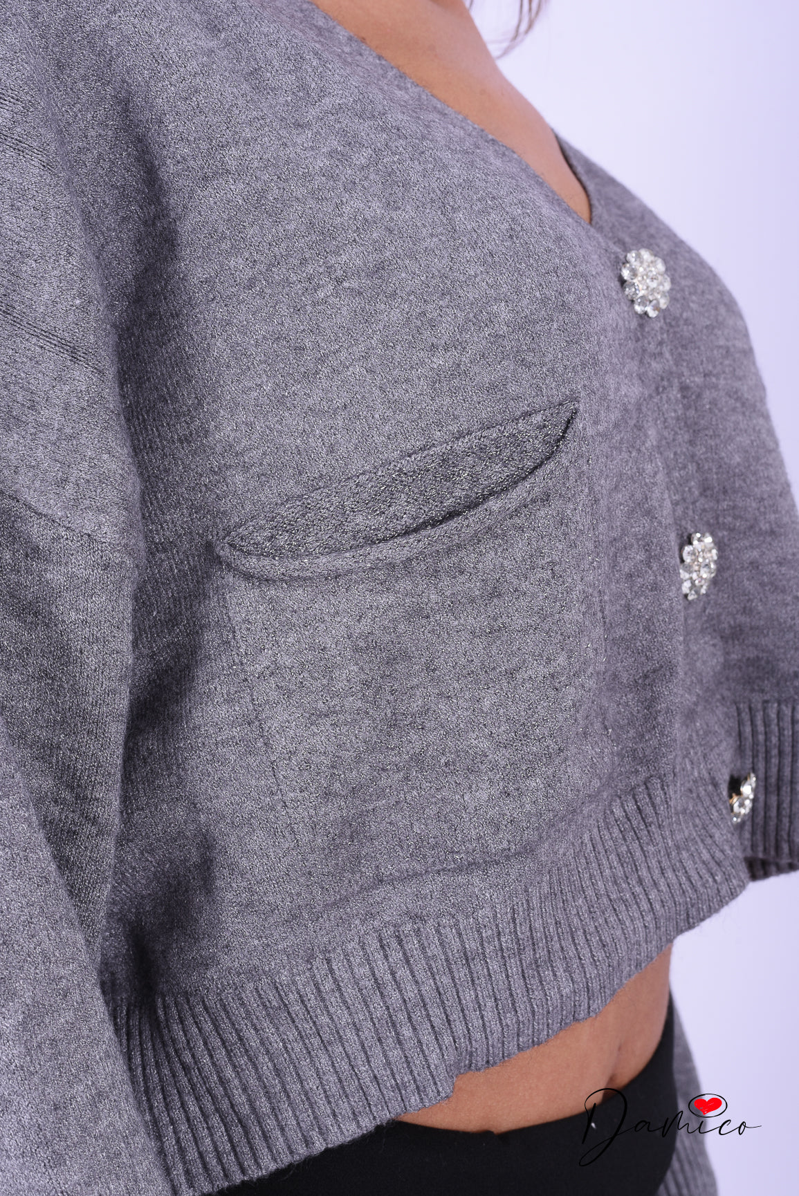 Cardigan bottoni diamante