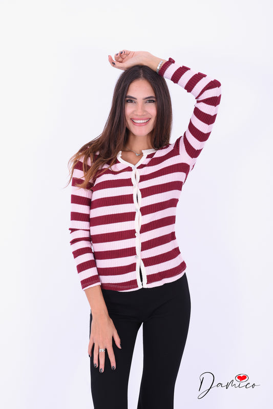 Cardigan a righe