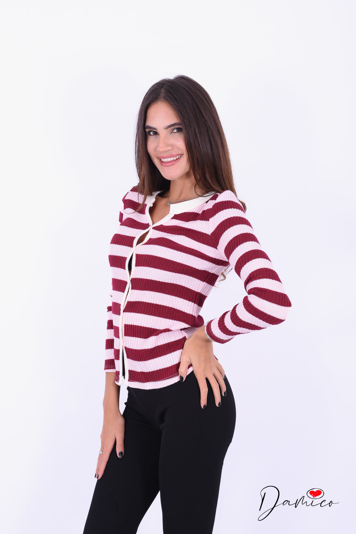 Cardigan a righe