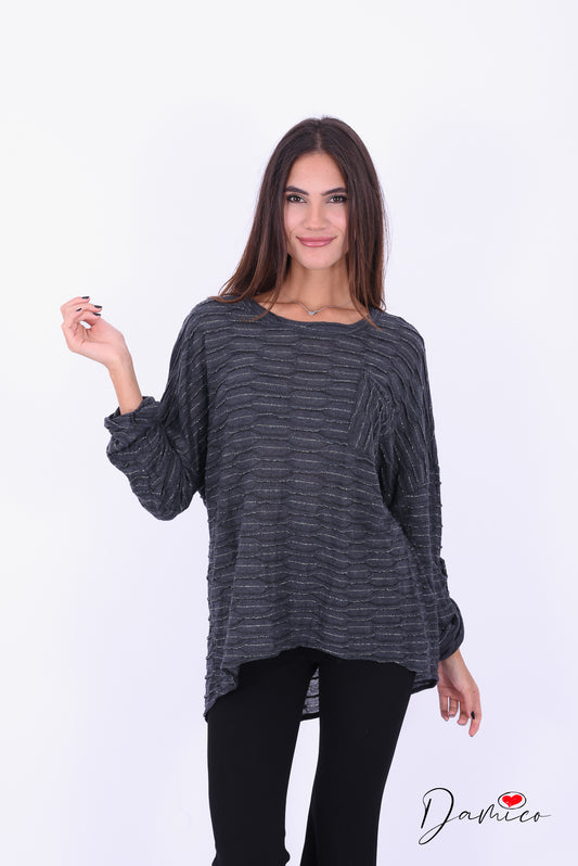 Maglia lunga filo argento