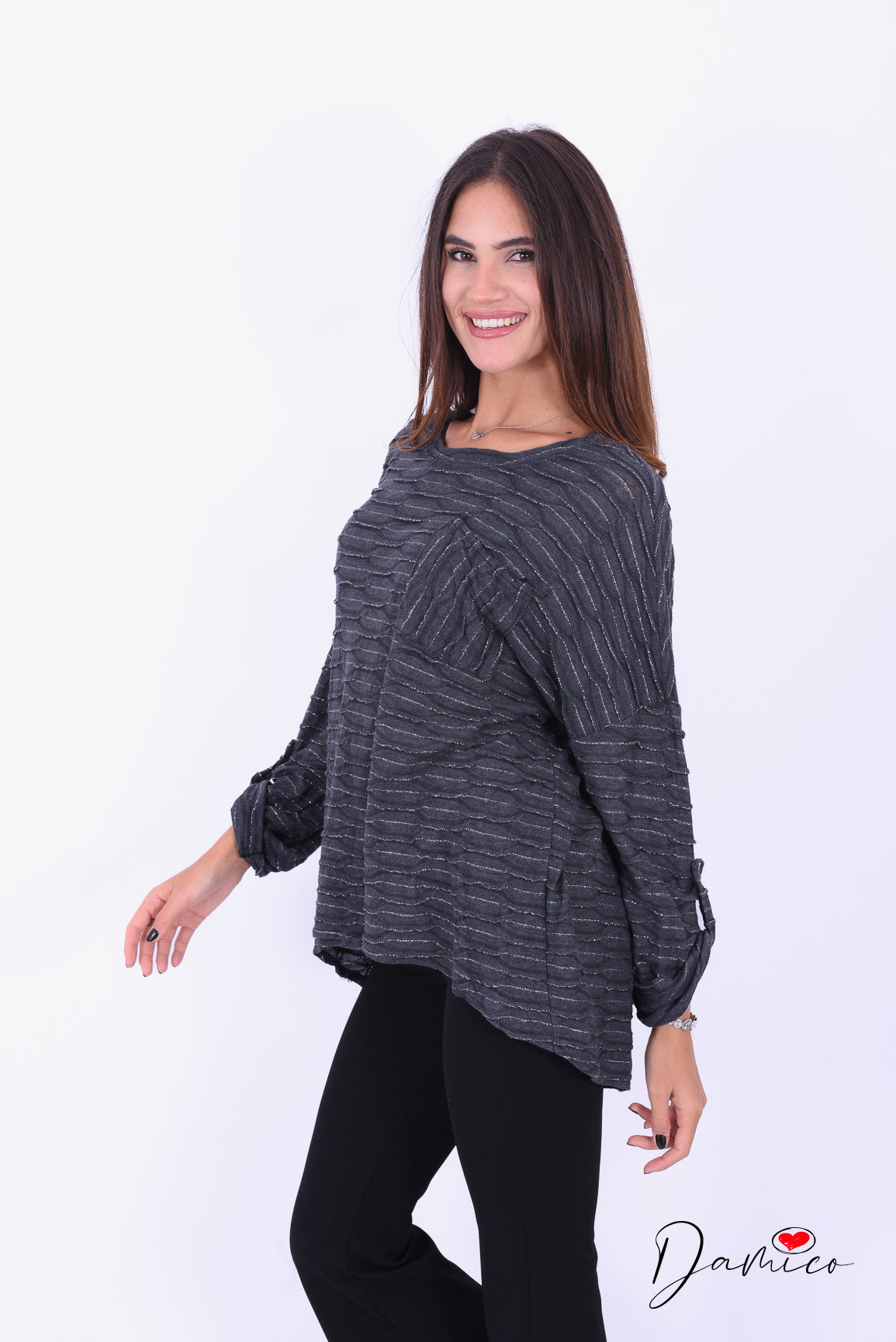 Maglia lunga filo argento
