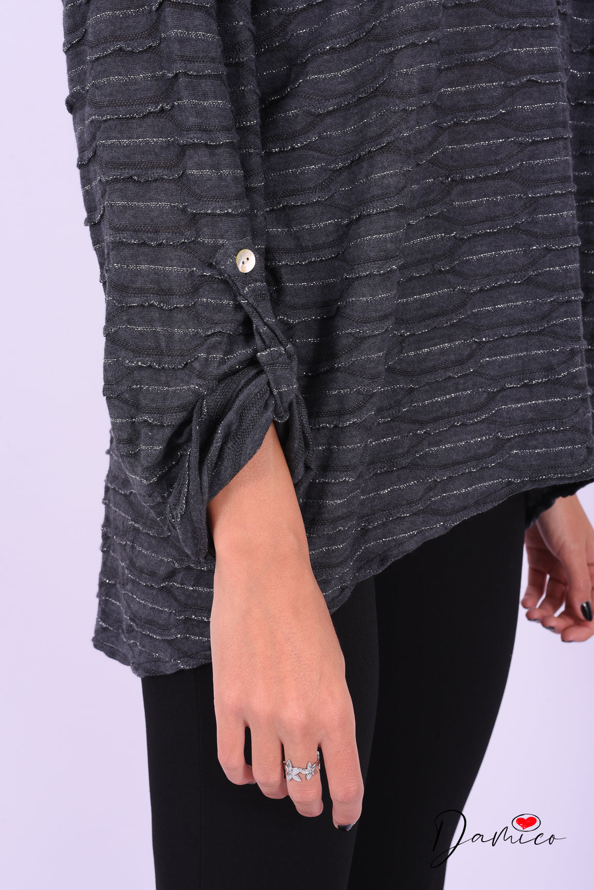 Maglia lunga filo argento