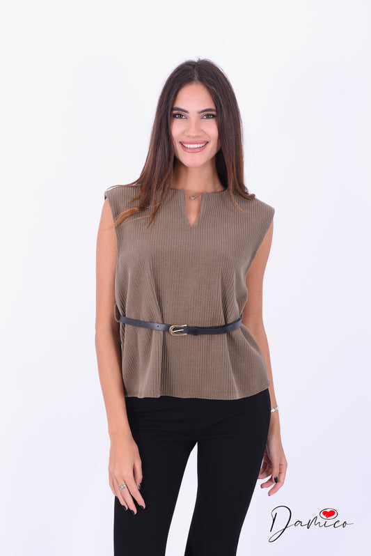 Gilet costinato