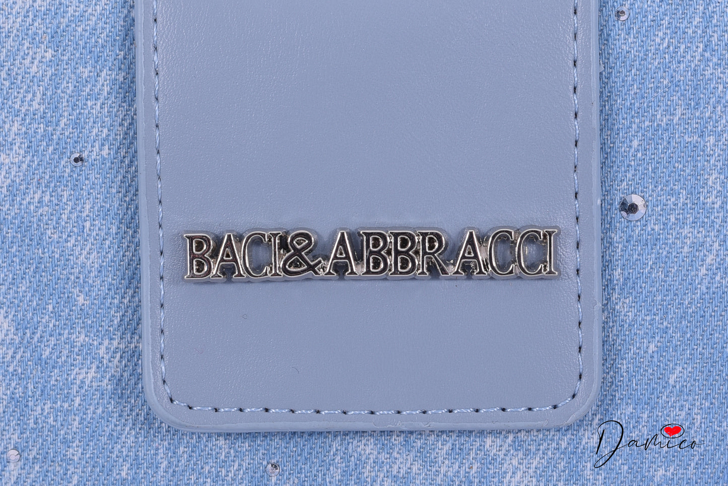 Portafoglio simil denim strass B&A