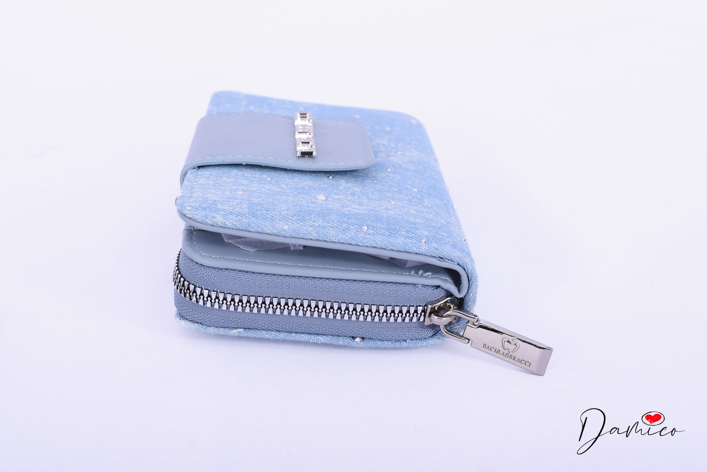 Portafoglio simil denim strass B&A