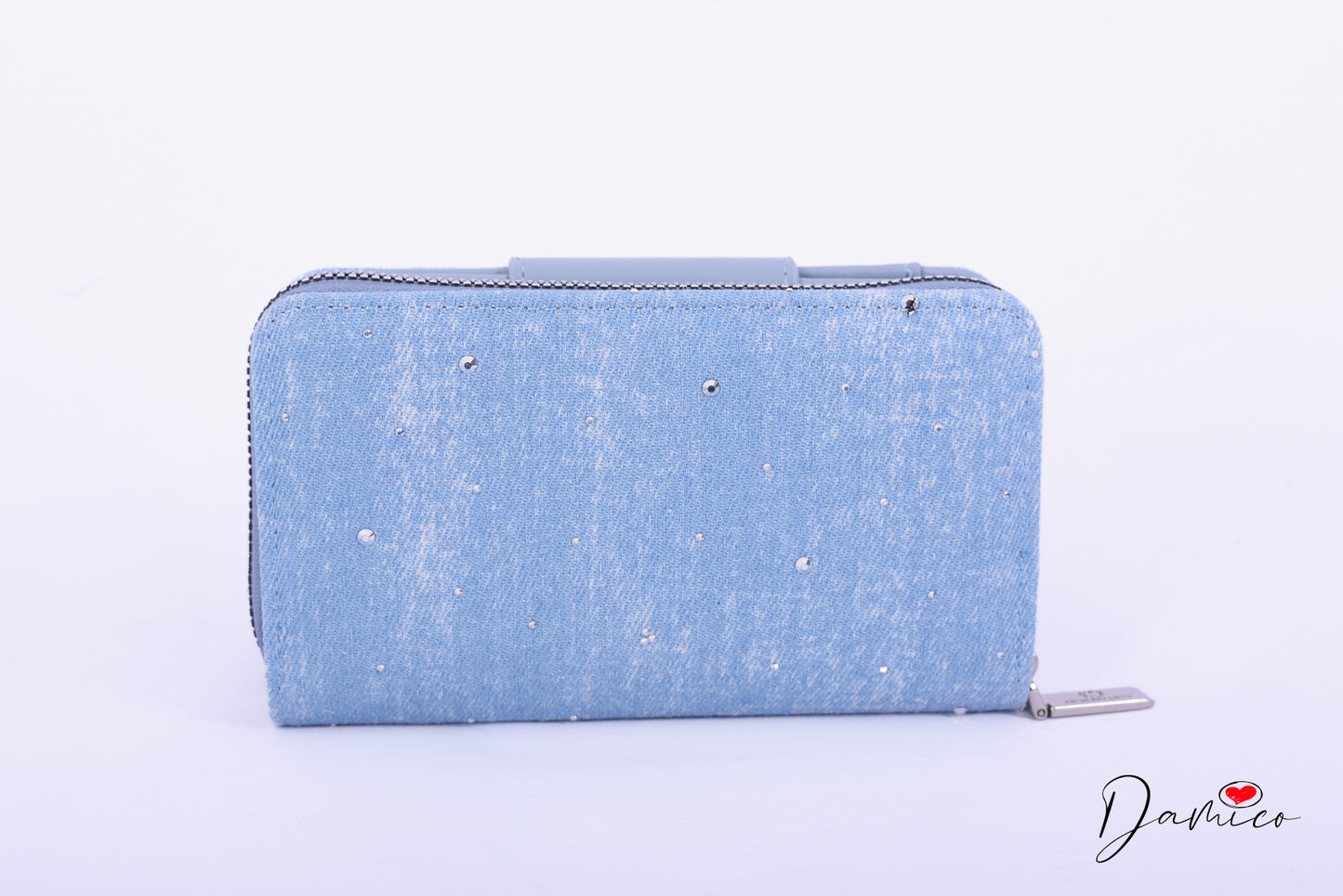 Portafoglio simil denim strass B&A