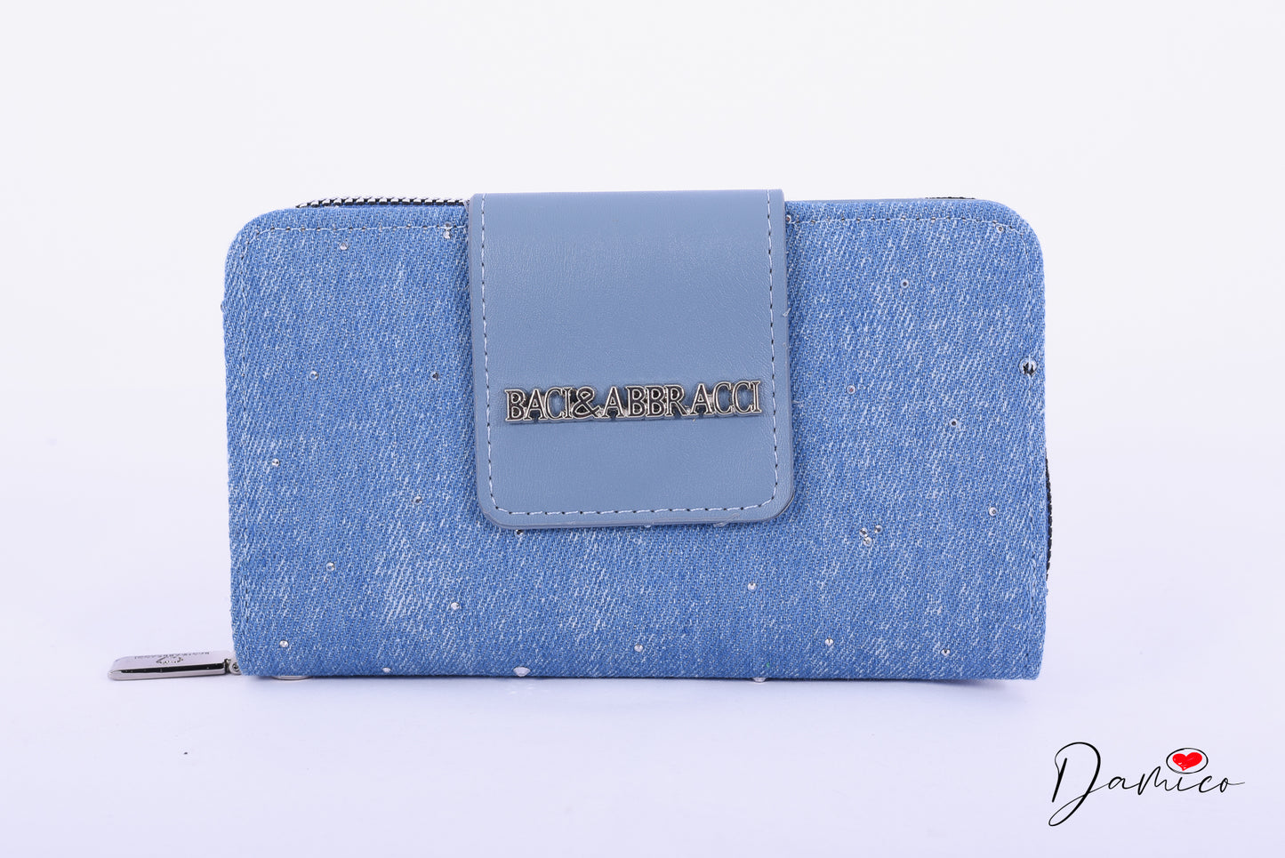 Portafoglio simil denim strass B&A