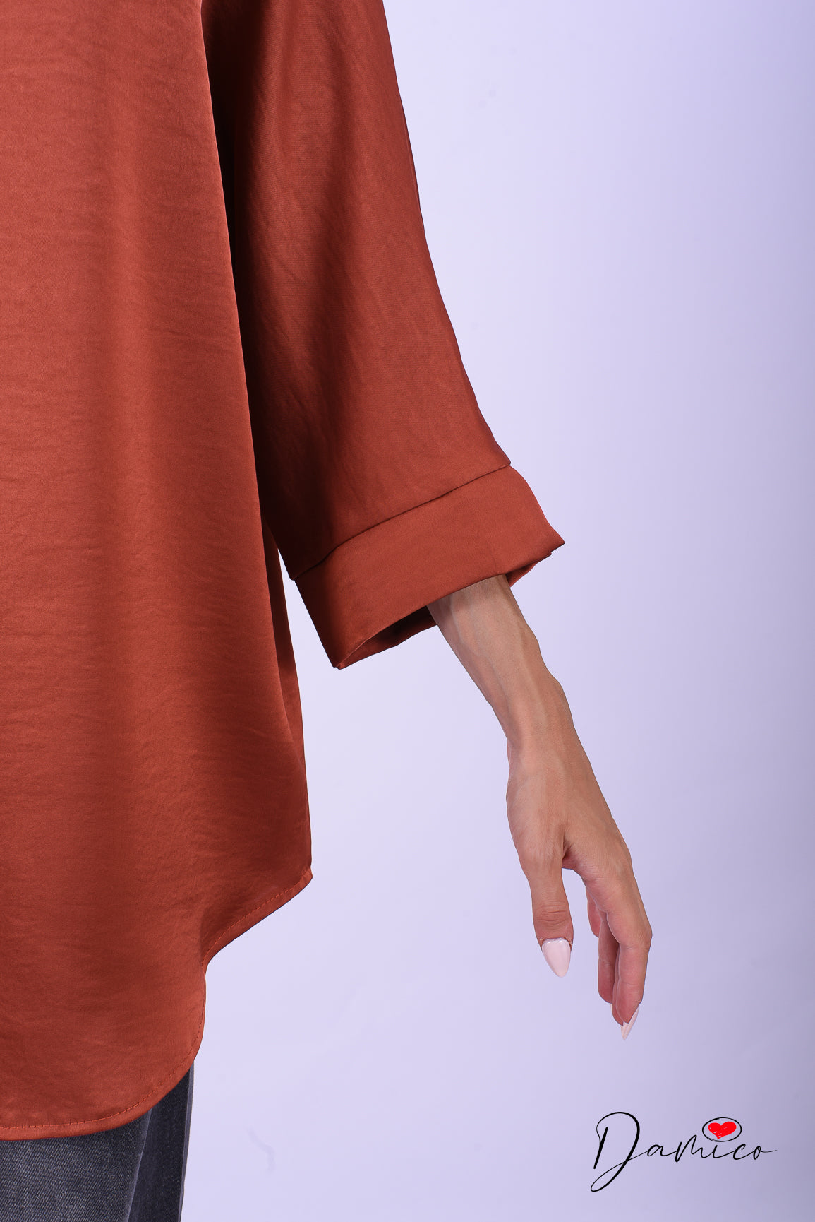 Camicia manica ampia satin