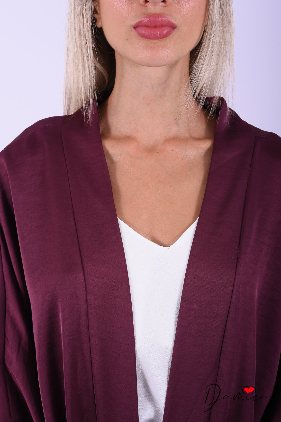 Cardigan kimono manica ampia satin