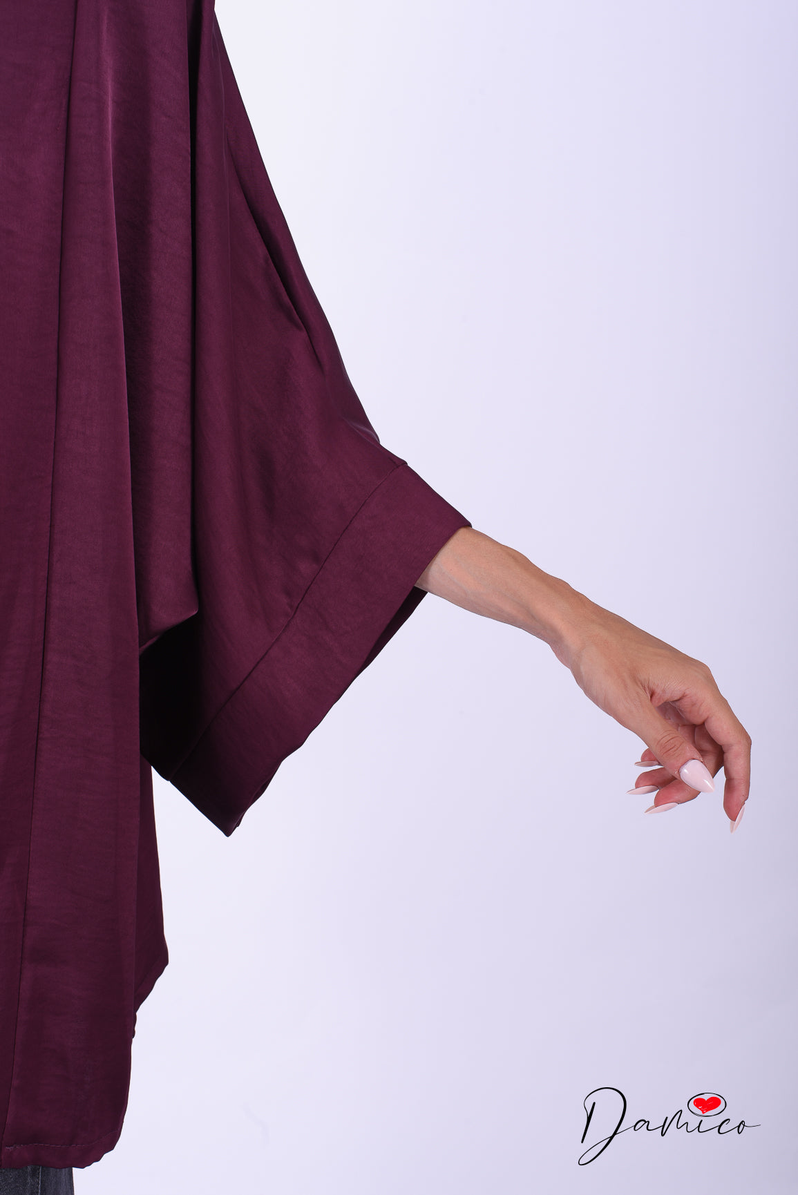 Cardigan kimono manica ampia satin