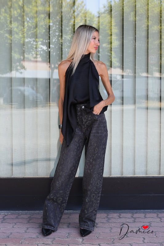 Jeans leo strass