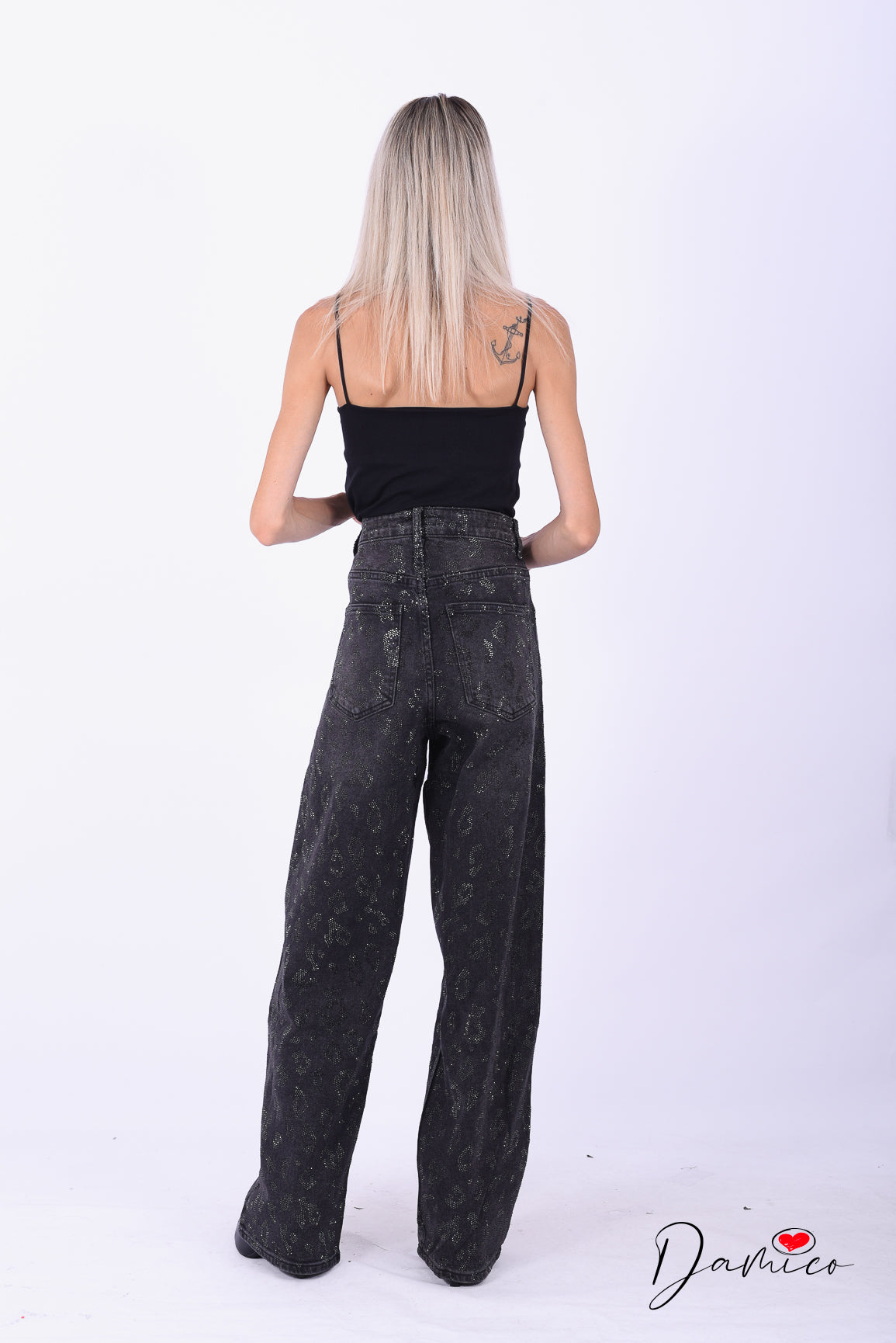 Jeans leo strass