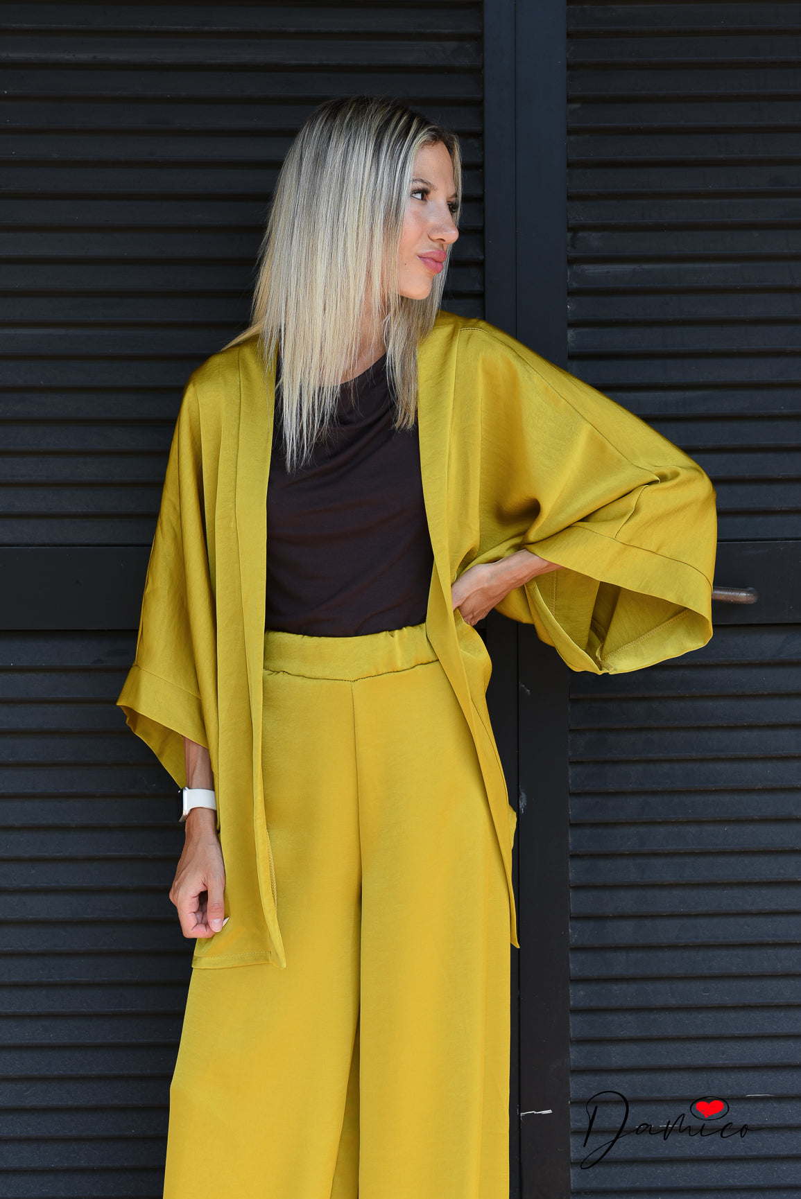 Cardigan kimono manica ampia satin