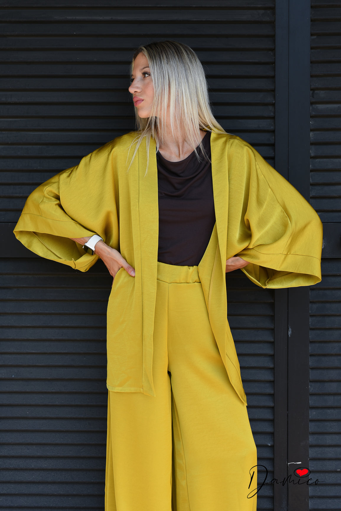 Cardigan kimono manica ampia satin