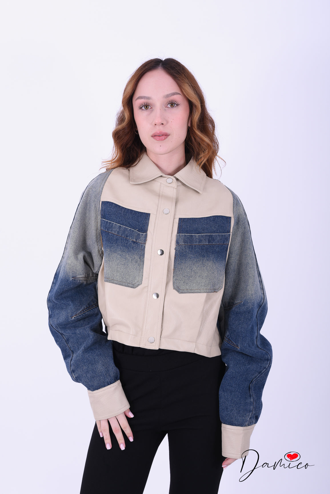 Bomber ecopelle&denim shades