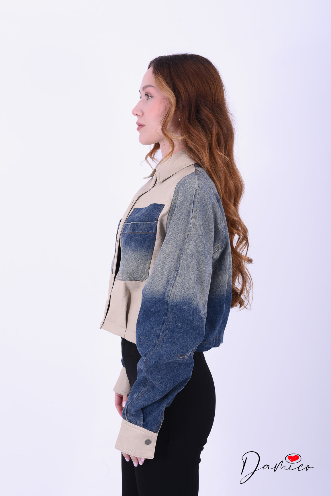 Bomber ecopelle&denim shades