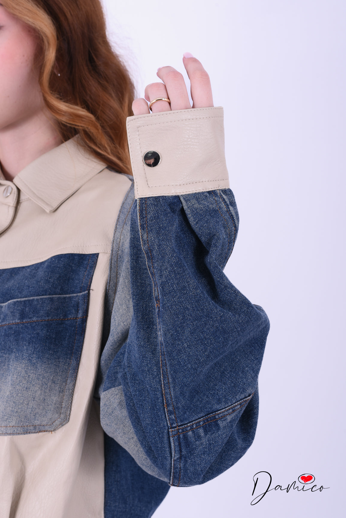 Bomber ecopelle&denim shades