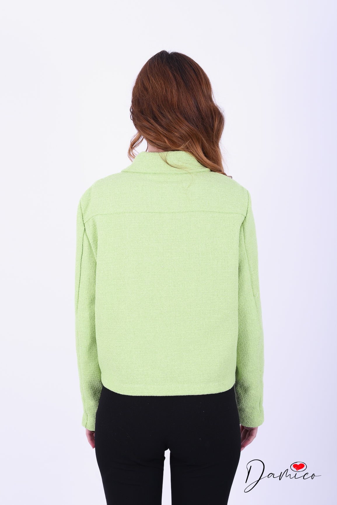 Giacca elegante textured bottoni oro