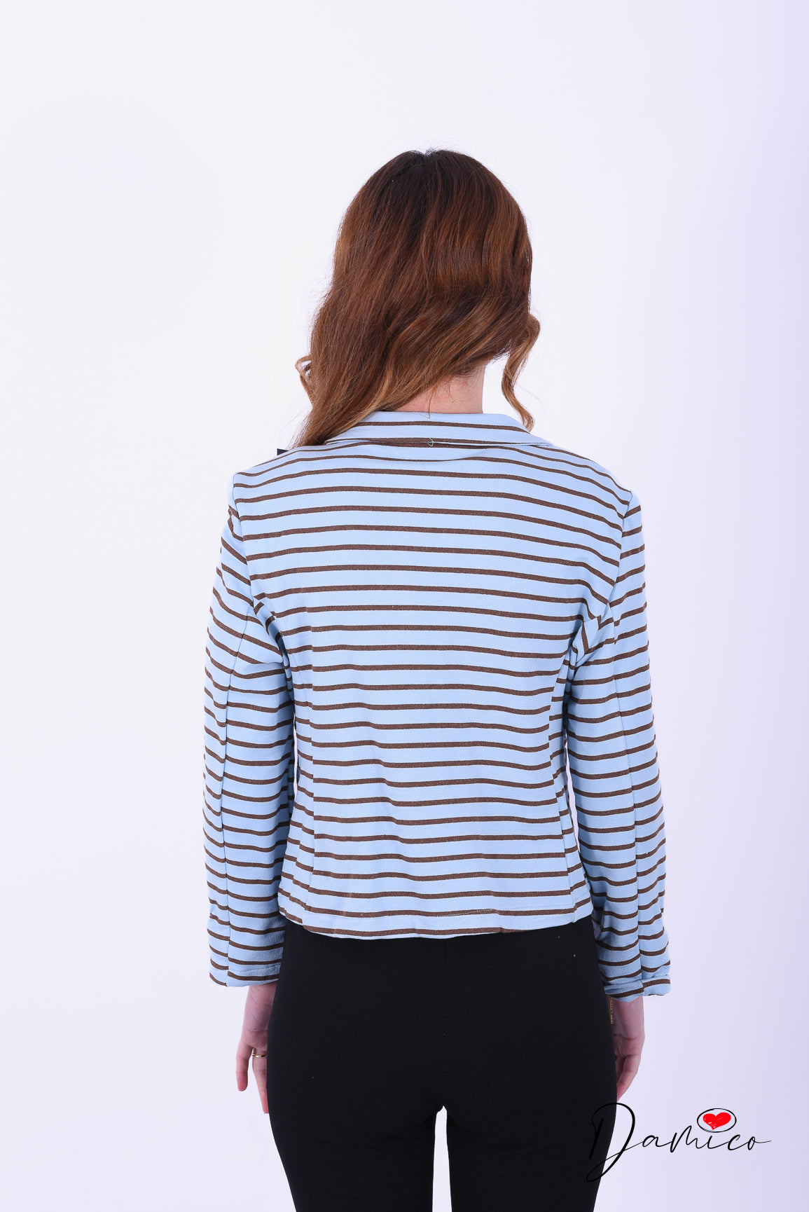 Blazer misto cotone a righe