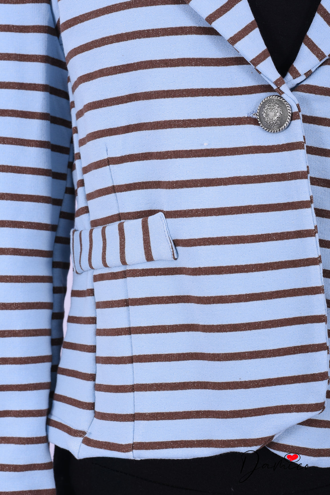 Blazer misto cotone a righe