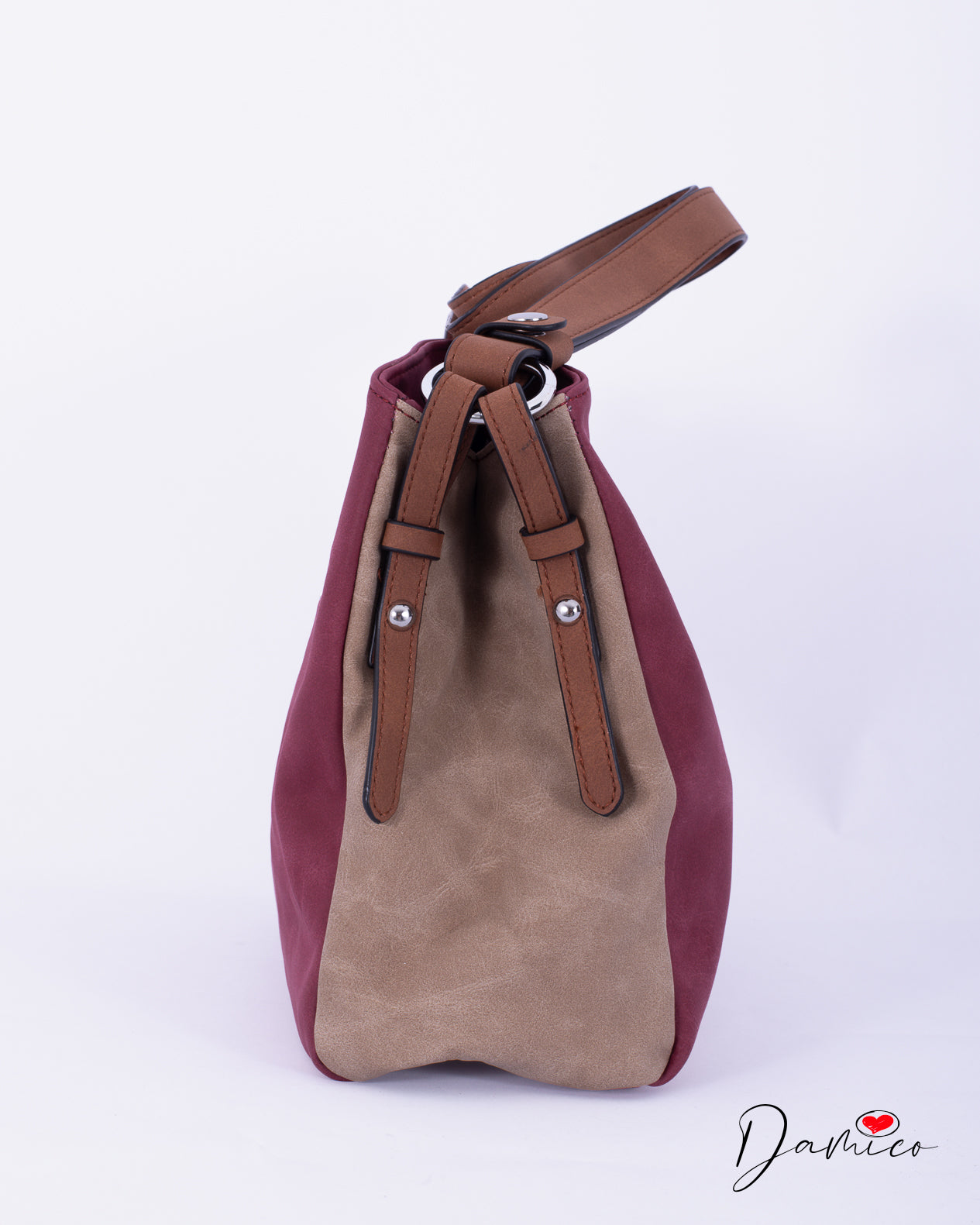 Borsa a tracolla cerniera verticale bicolor