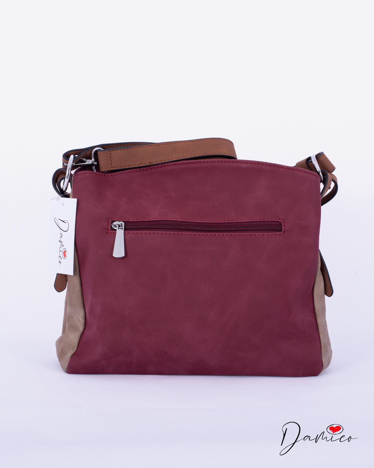 Borsa a tracolla cerniera verticale bicolor