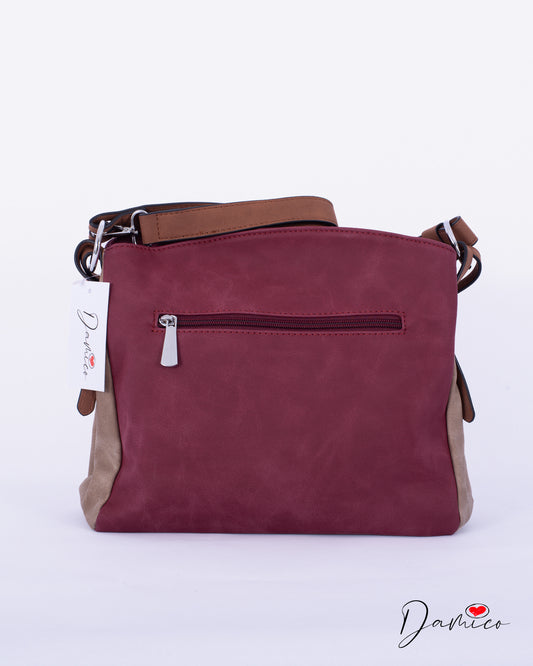 Borsa a tracolla cerniera verticale bicolor