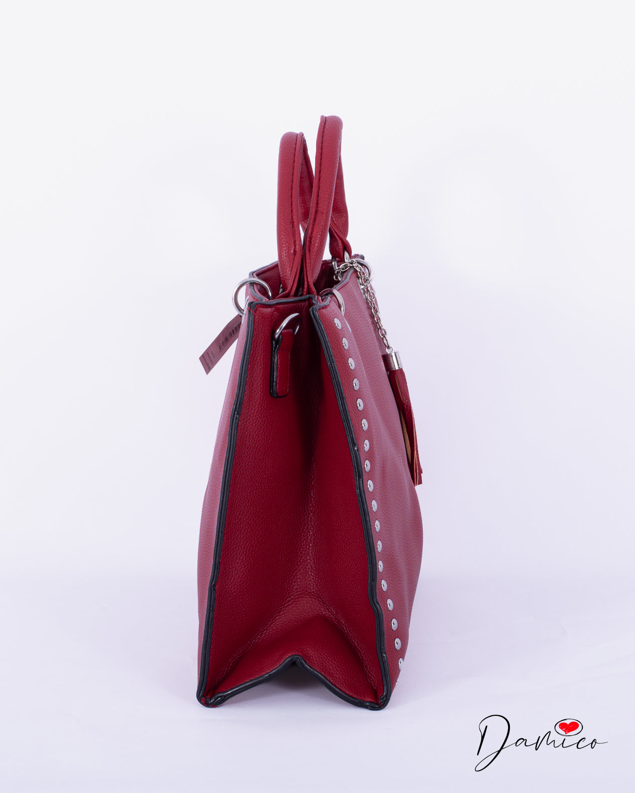 Borsa shopper borchie e nappina