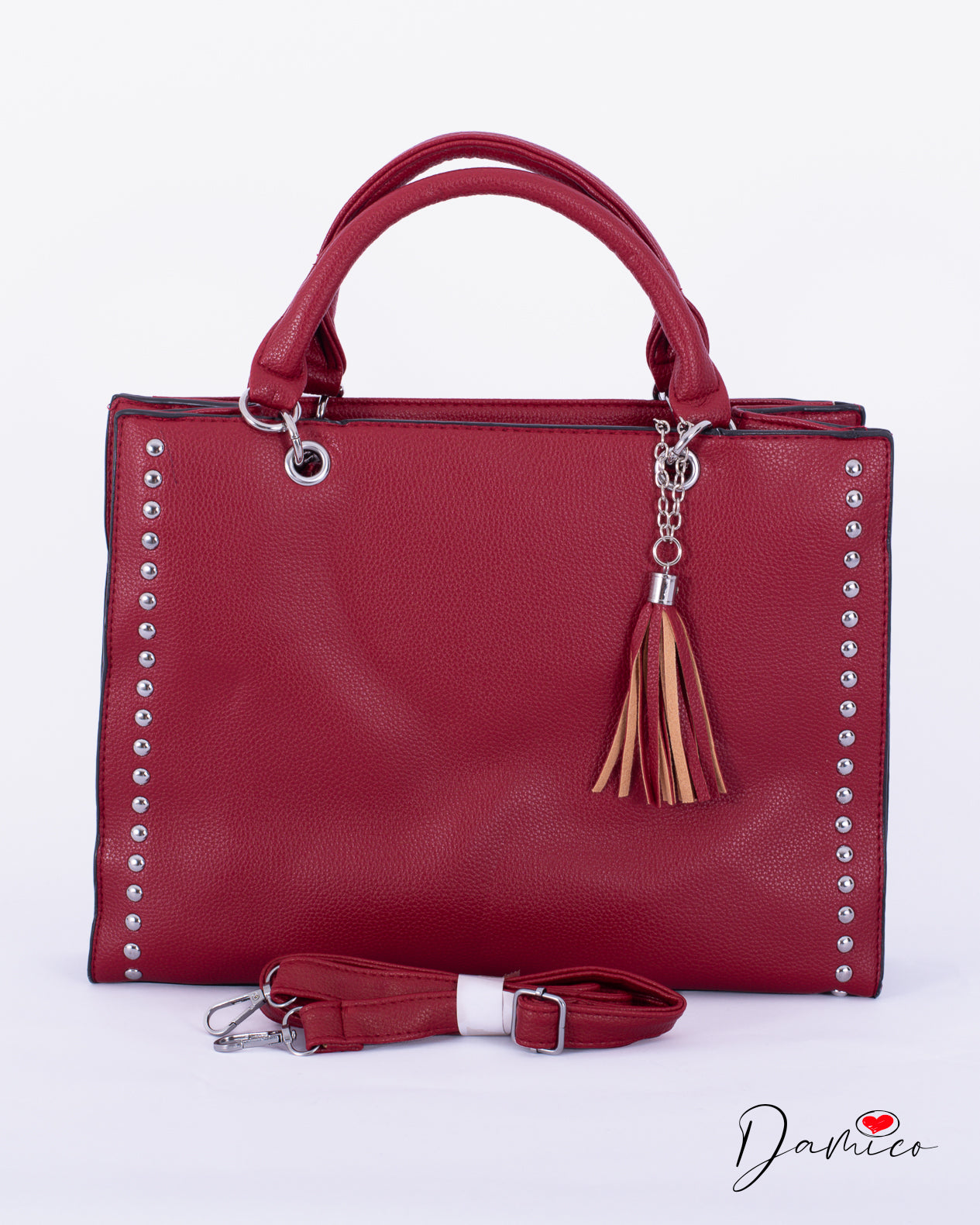 Borsa shopper borchie e nappina