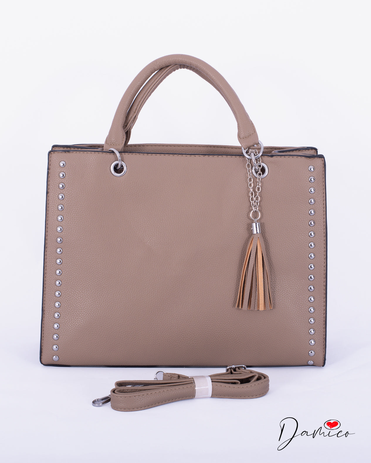 Borsa shopper borchie e nappina