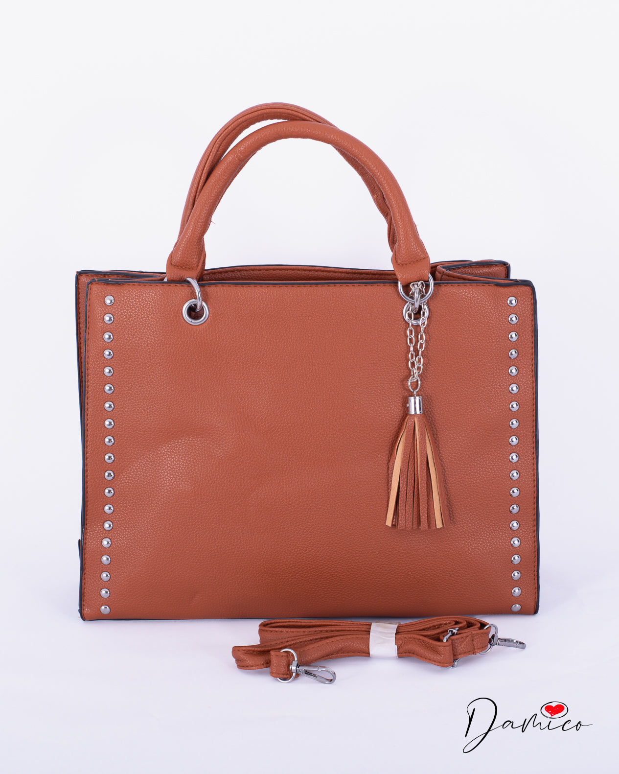 Borsa shopper borchie e nappina