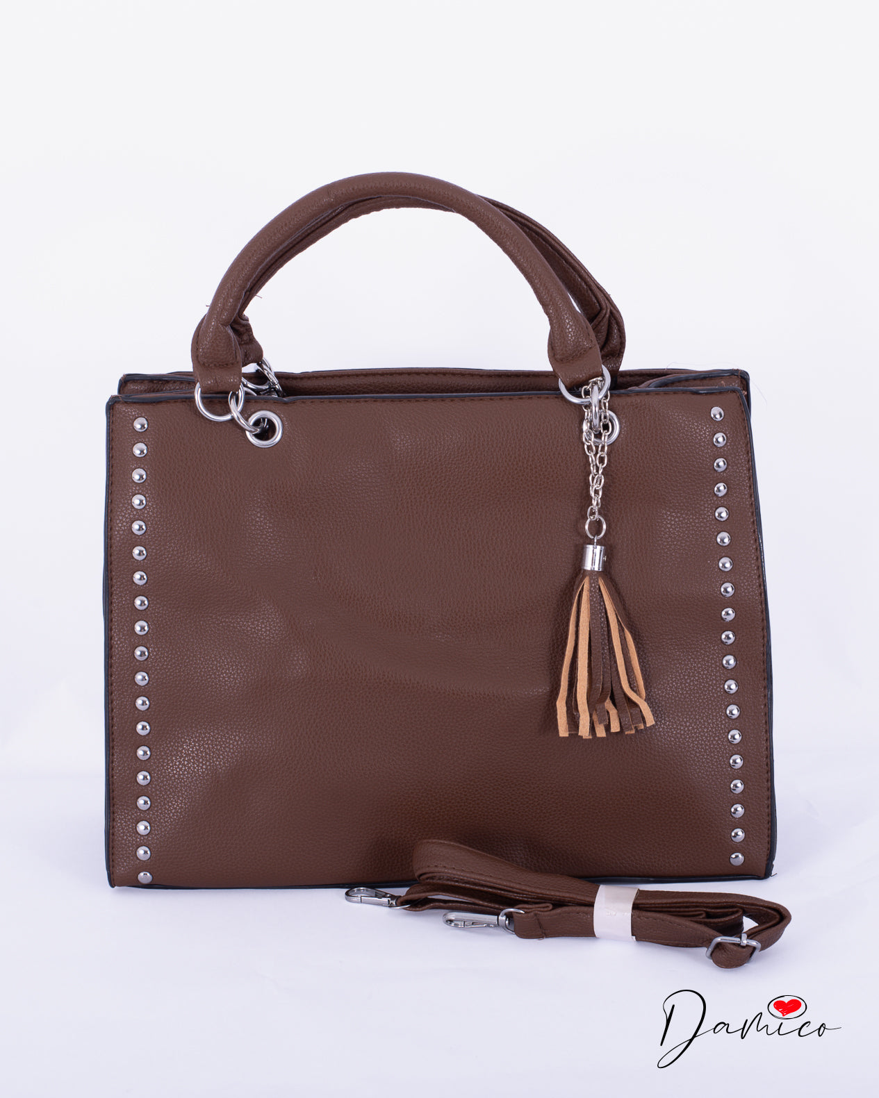 Borsa shopper borchie e nappina