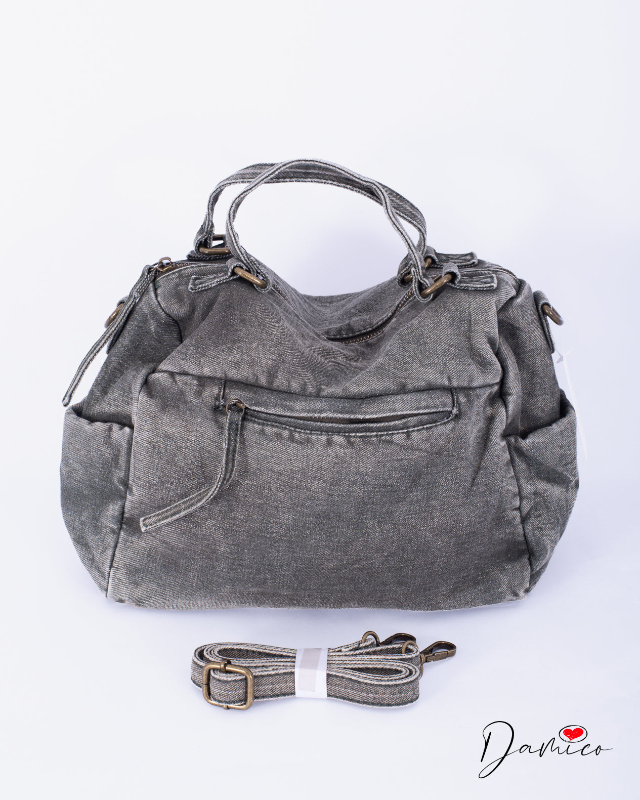 Borsa hobo casual acid wash