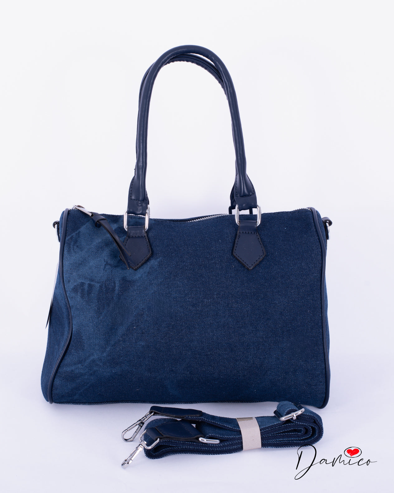 Borsa bauletto denim faded