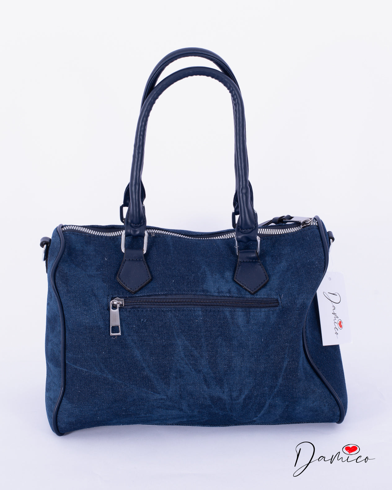 Borsa bauletto denim faded