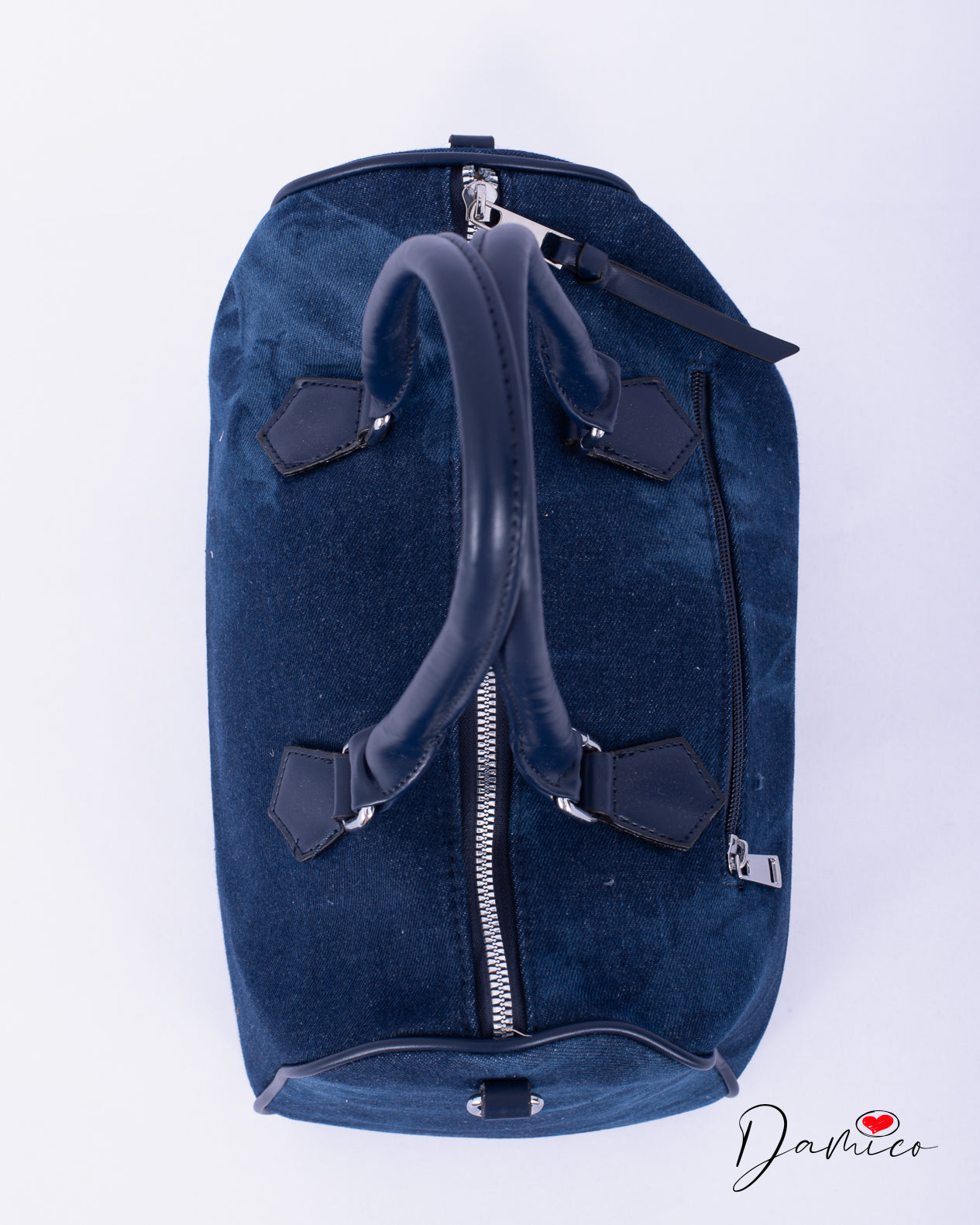 Borsa bauletto denim faded
