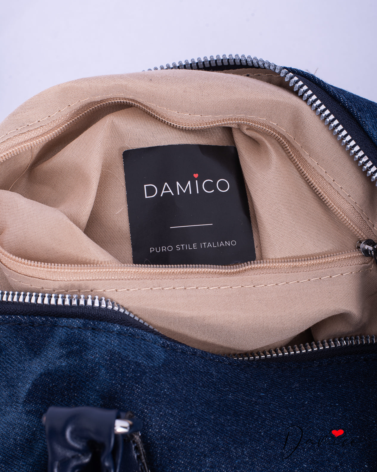 Borsa bauletto denim faded