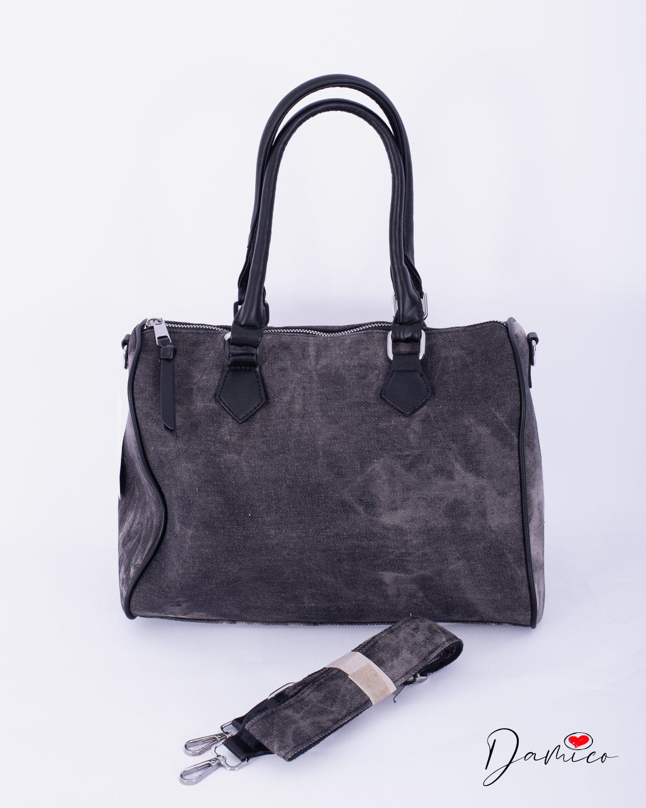 Borsa bauletto denim faded