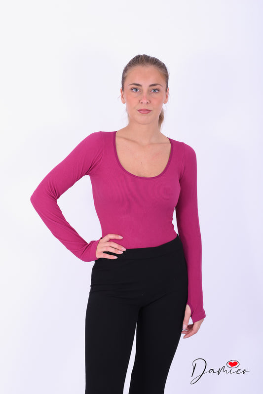 Body girocollo costine