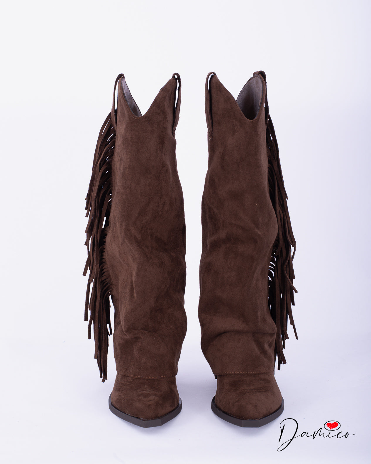 Camperos scamosciati frange boho-chic