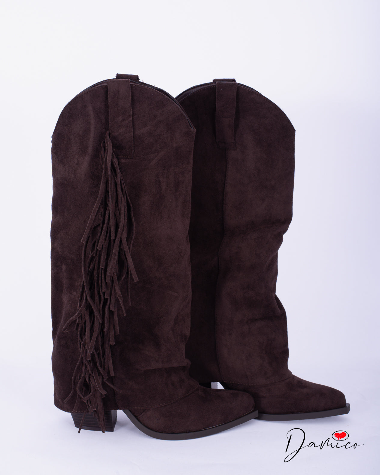 Camperos scamosciati frange boho-chic