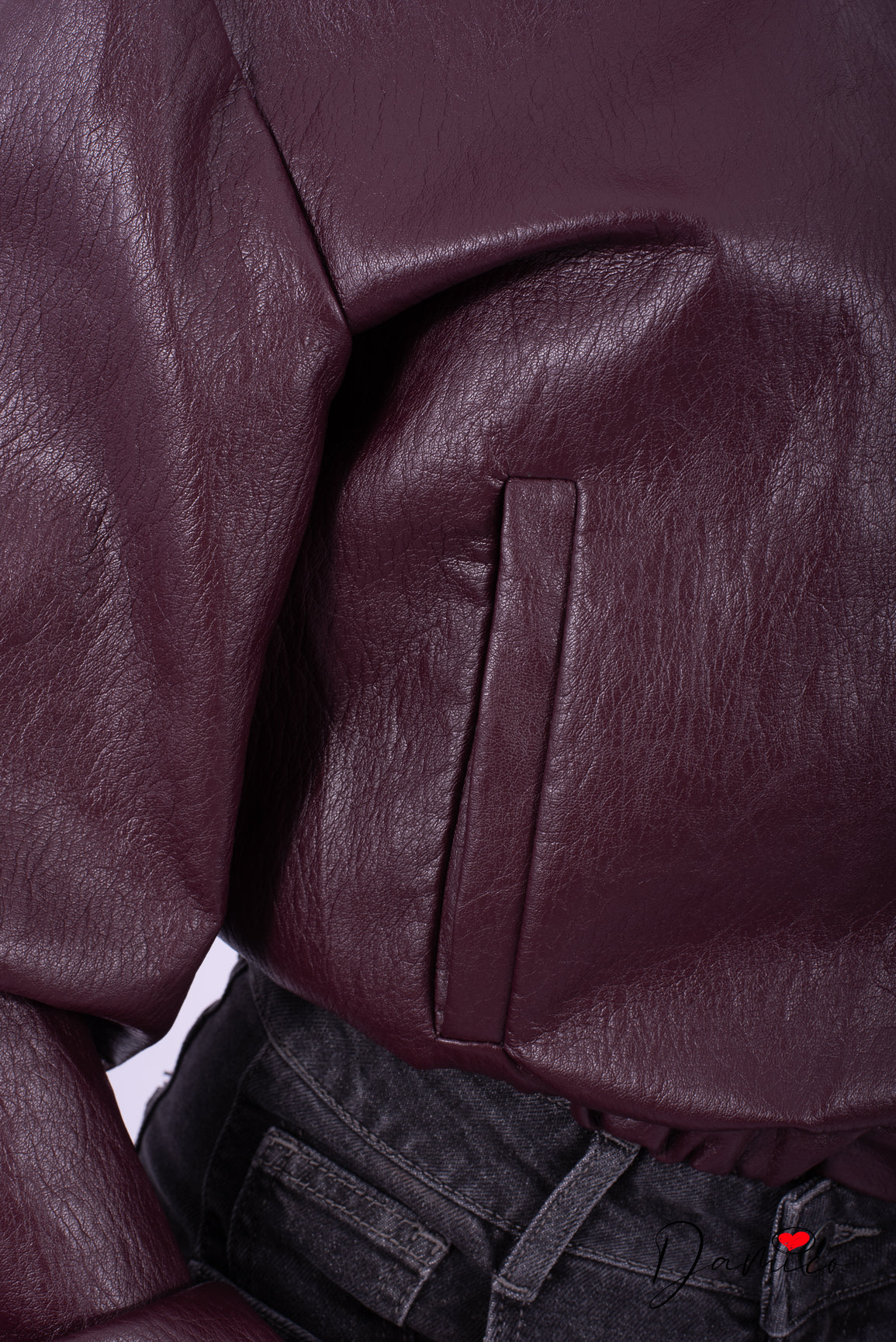 Bomber ecopelle zip e colletto