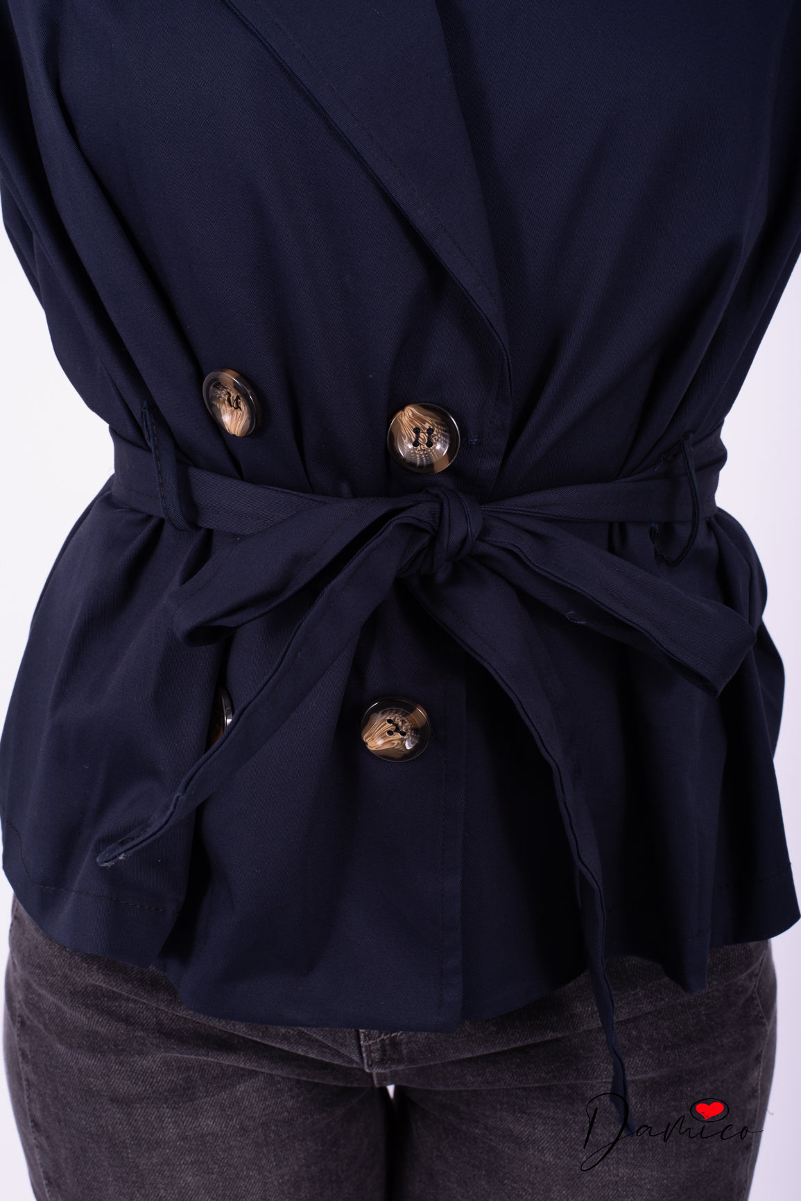 Trench corto smanicato
