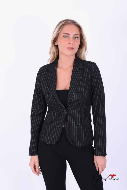 Blazer gessato argento