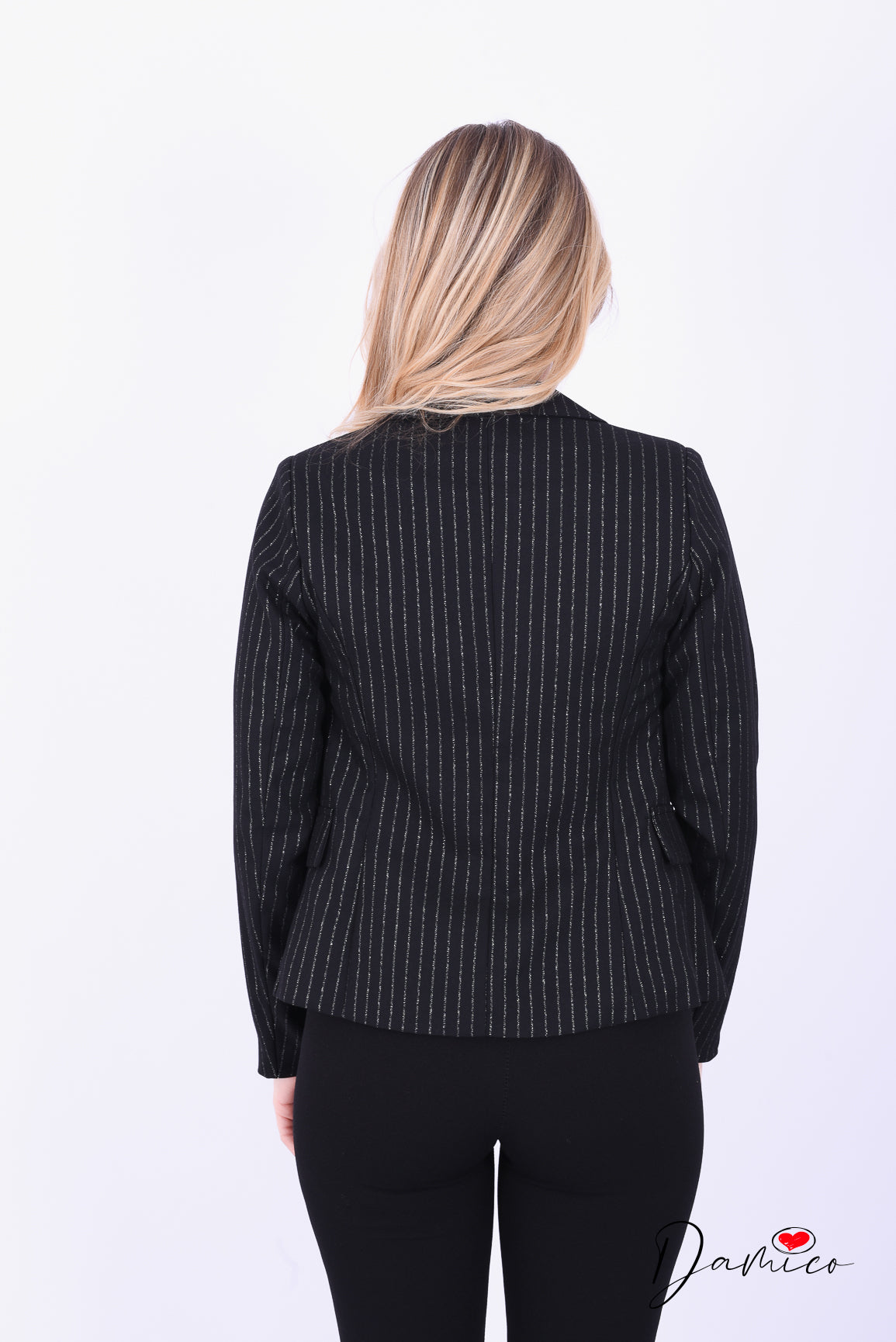 Blazer gessato argento